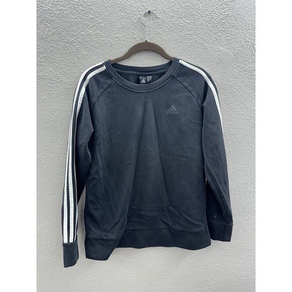 Adidas Womens Sweatshirt Size Small Black Crewneck Long Sleeve - Picture 1 of 16